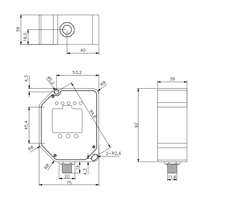 高频高精激光测距尺寸图 高频高精激光测距尺寸图